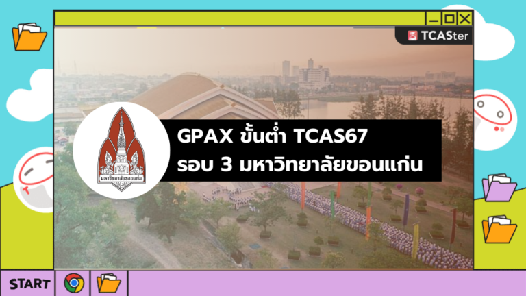 GPAX ขั้นต่ำ TCAS67 รอบ 3 มหาวิทยาลัยขอนแก่น – TCASter