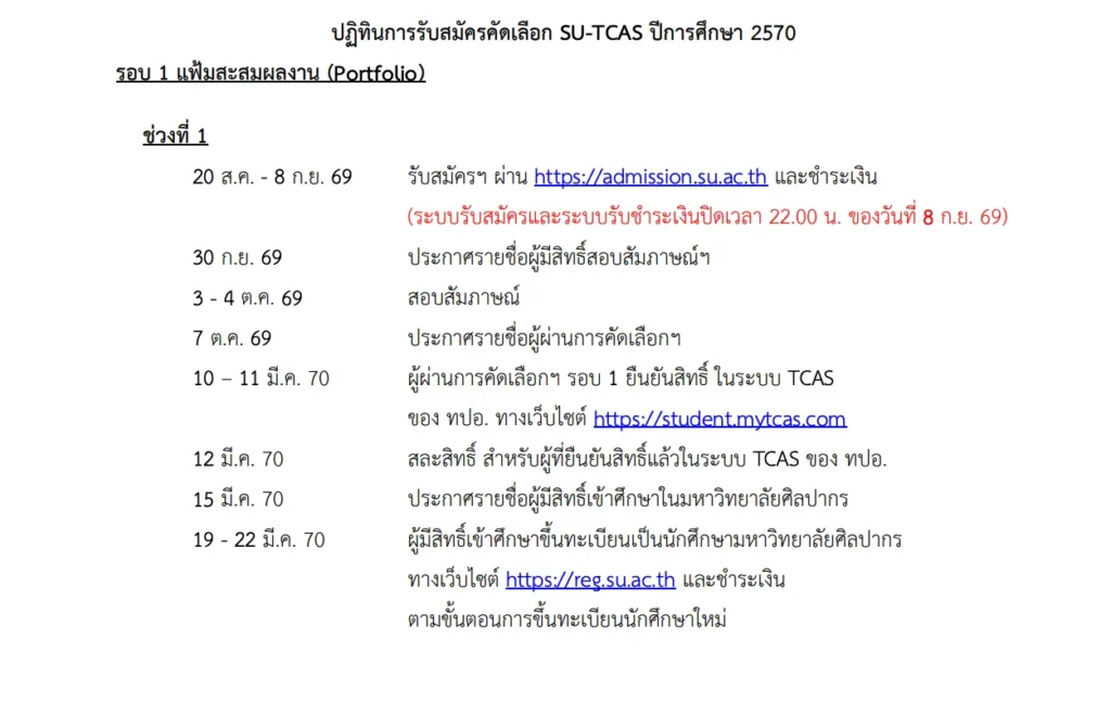 TCAS70 ศิลปากร